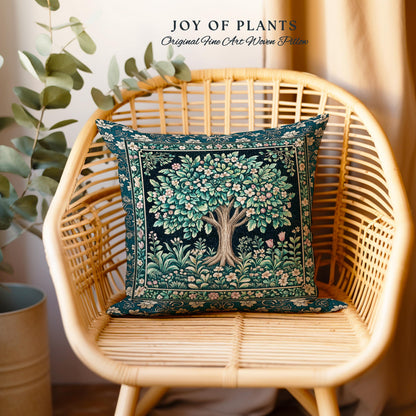 Folklore Forest Storybook Decorative Tree Cushion Tapestry Throw Pillow