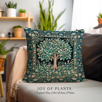 Folklore Forest Storybook Decorative Tree Cushion Tapestry Throw Pillow