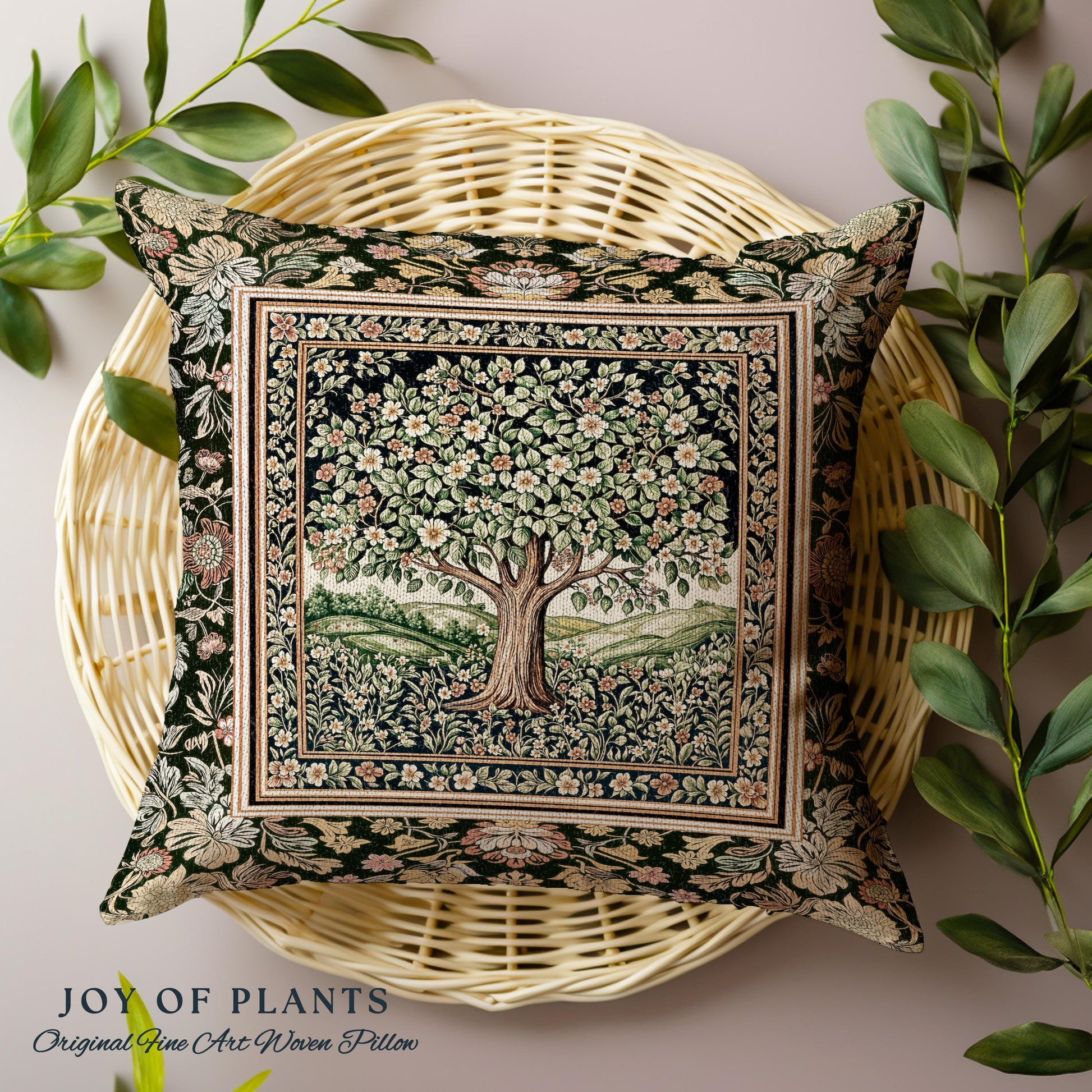 Rustic Fairytale Tree Tapestry Pillow Decorative Throw Cushion