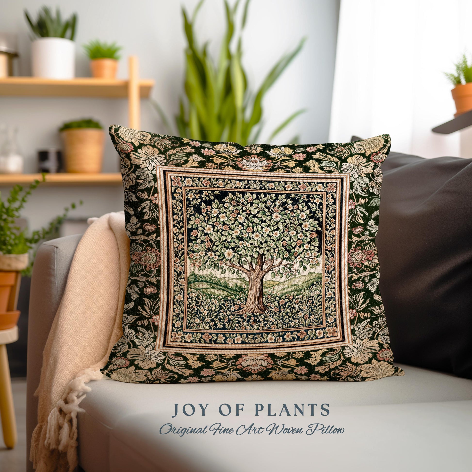 Rustic Fairytale Tree Tapestry Pillow Decorative Throw Cushion