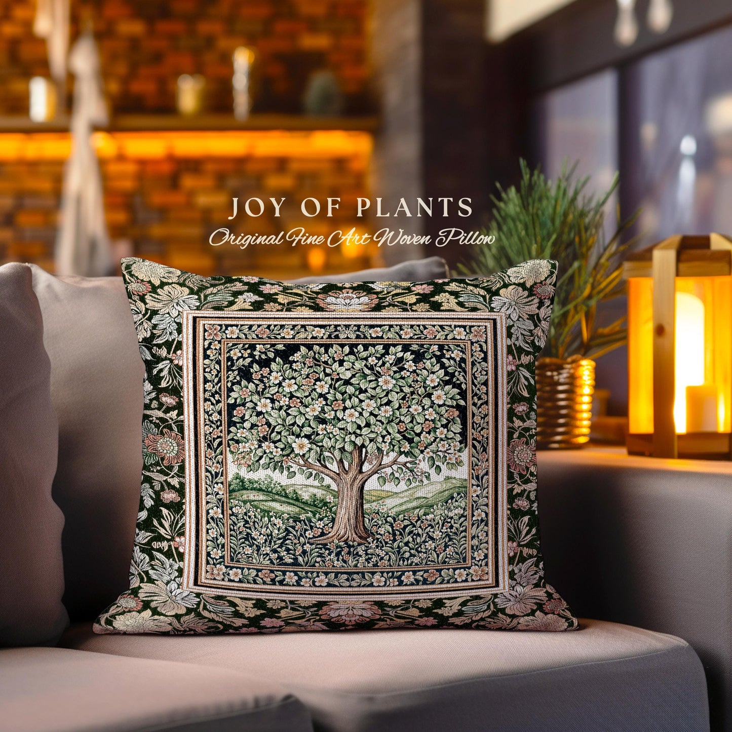 Rustic Fairytale Tree Tapestry Pillow Decorative Throw Cushion