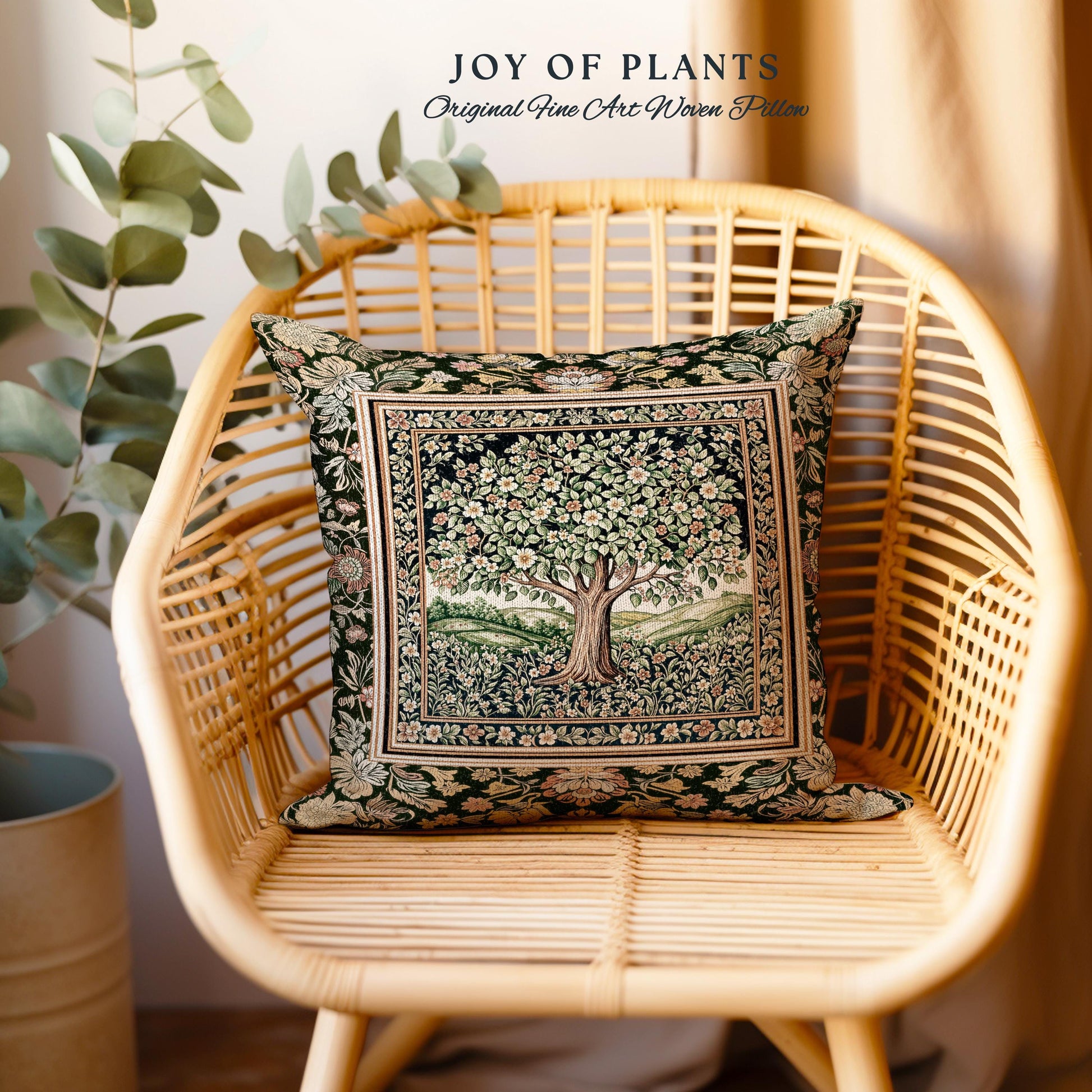 Rustic Fairytale Tree Tapestry Pillow Decorative Throw Cushion