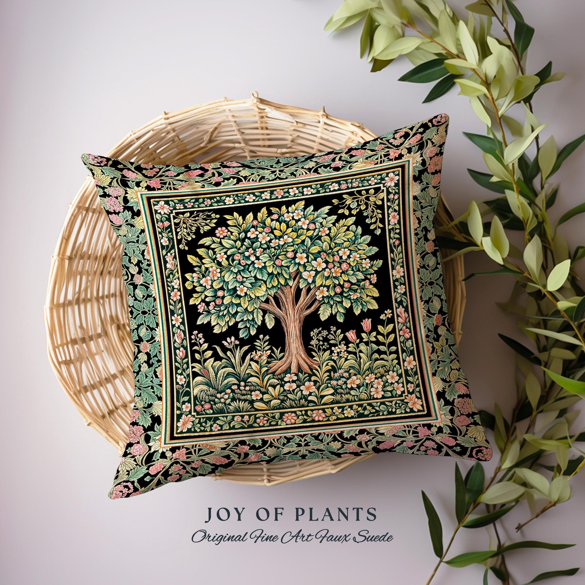 Fairy Garden Tree of Life Decorative Cushion Tapestry Throw Pillow