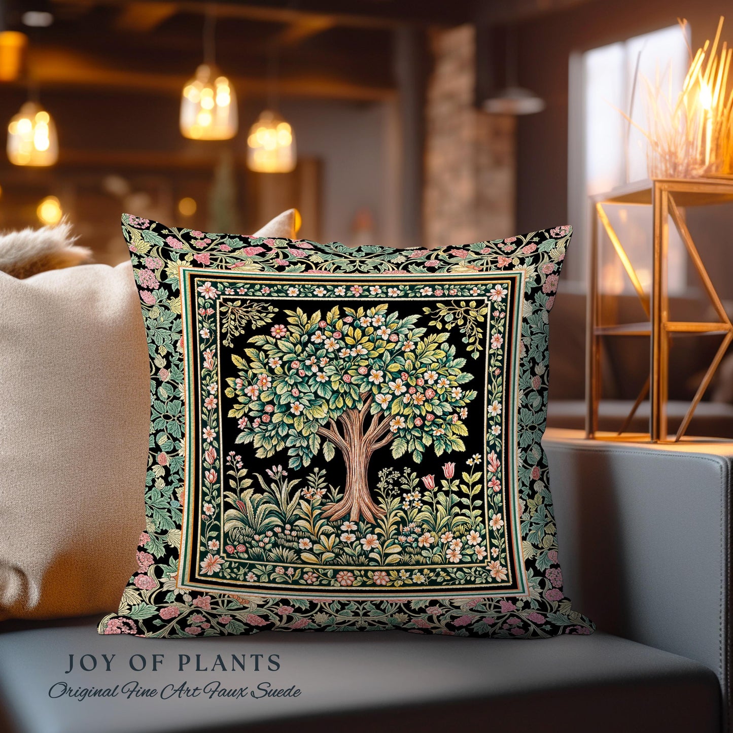 Fairy Garden Tree of Life Decorative Cushion Tapestry Throw Pillow