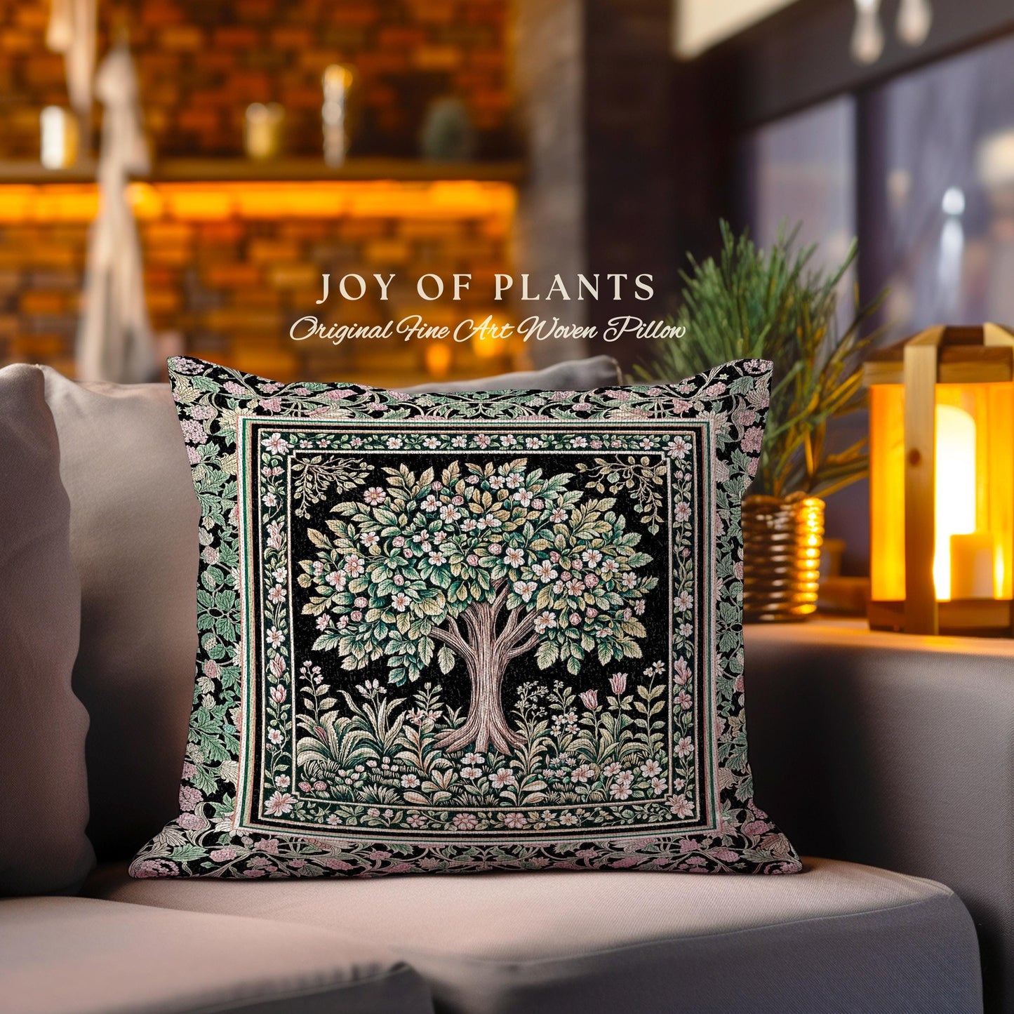 Fairy Garden Tree of Life Decorative Cushion Tapestry Throw Pillow