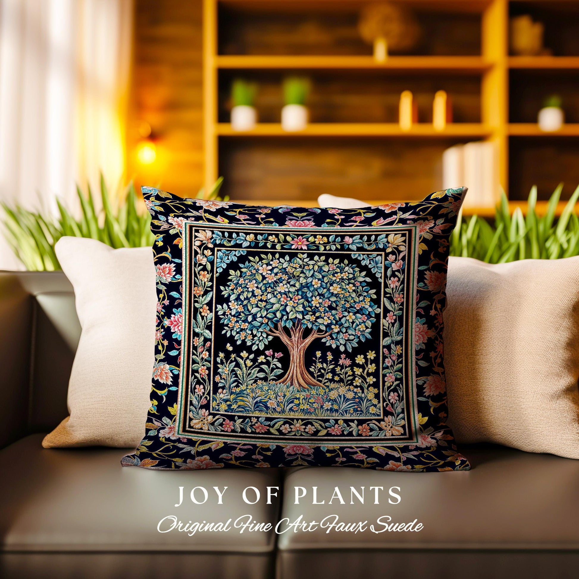Eclectic Whimsy Tree of Life Tapestry Pillow Decorative Throw Cushion