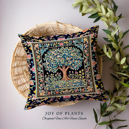 Eclectic Whimsy Tree of Life Tapestry Pillow Decorative Throw Cushion