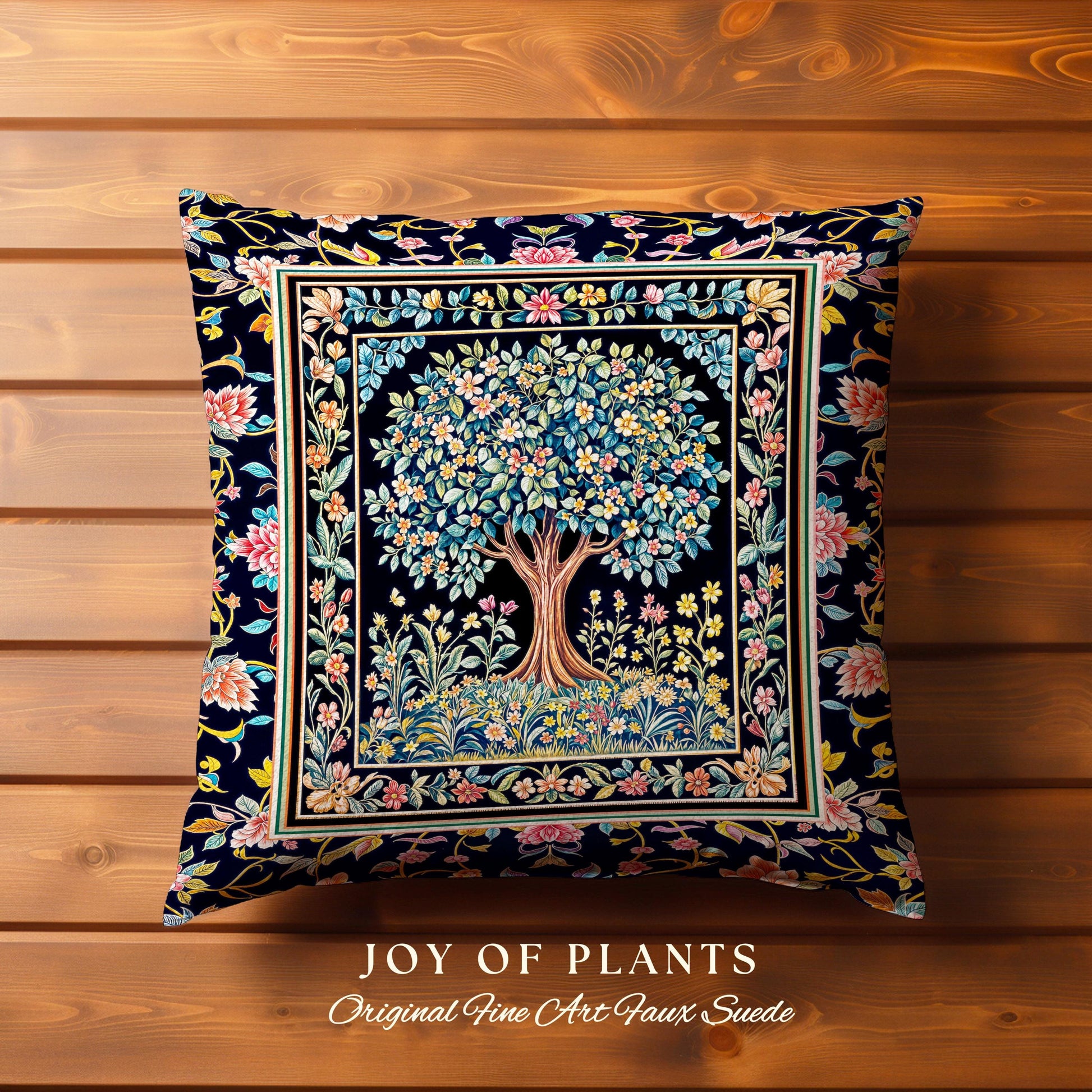 Eclectic Whimsy Tree of Life Tapestry Pillow Decorative Throw Cushion