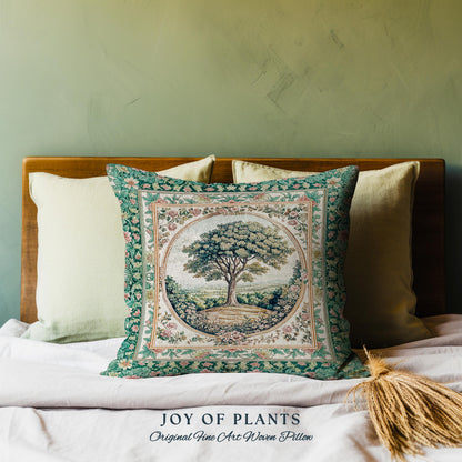 Romantic Ornate Botanical Countryside Decorative Tree Cushion Tapestry Throw Pillow