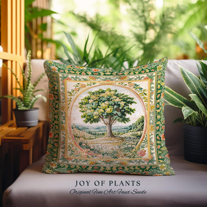 Chateau Garden Tree of Life Tapestry Pillow Decorative Throw Cushion