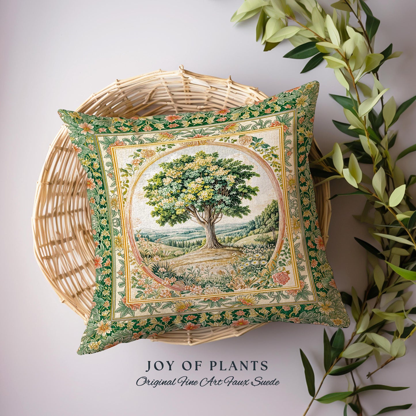 Chateau Garden Tree of Life Tapestry Pillow Decorative Throw Cushion