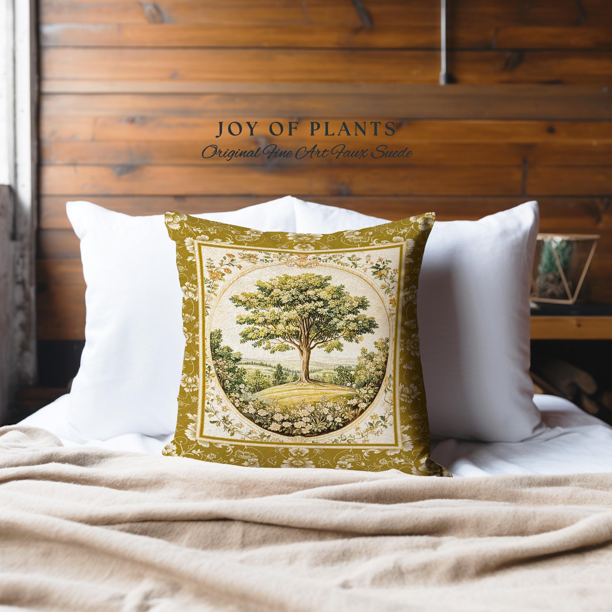 French Countryside Botanical Tree Tapestry Pillow Decorative Throw Cushion