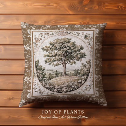 French Countryside Botanical Tree Tapestry Pillow Decorative Throw Cushion