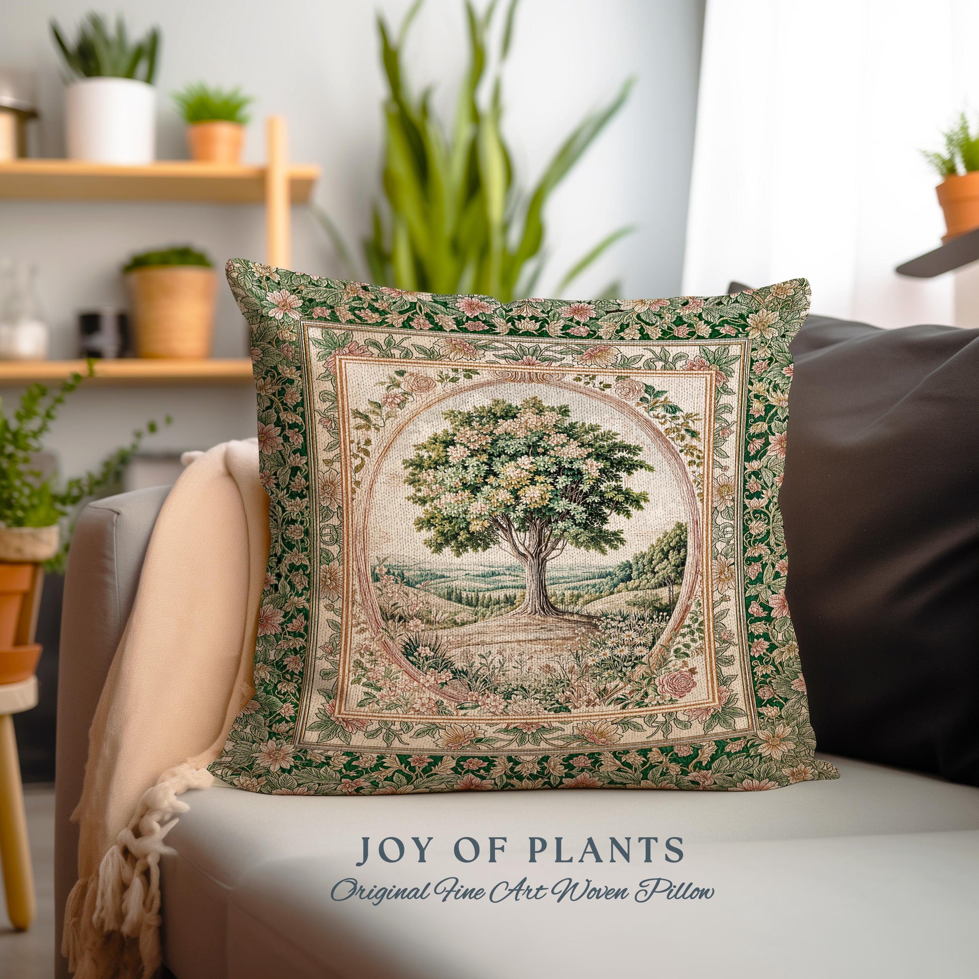 Chateau Garden Tree of Life Tapestry Pillow Decorative Throw Cushion