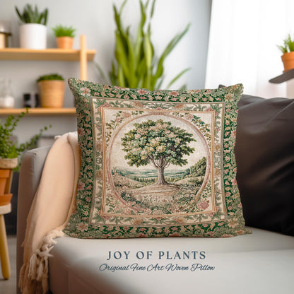 Chateau Garden Tree of Life Tapestry Pillow Decorative Throw Cushion