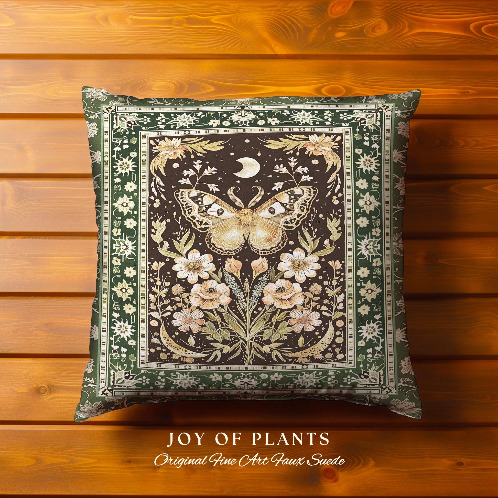 Hippie Moth Moon Decorative Butterfly Cushion Tapestry Throw Pillow