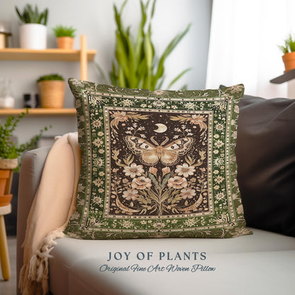 Hippie Moth Moon Decorative Butterfly Cushion Tapestry Throw Pillow