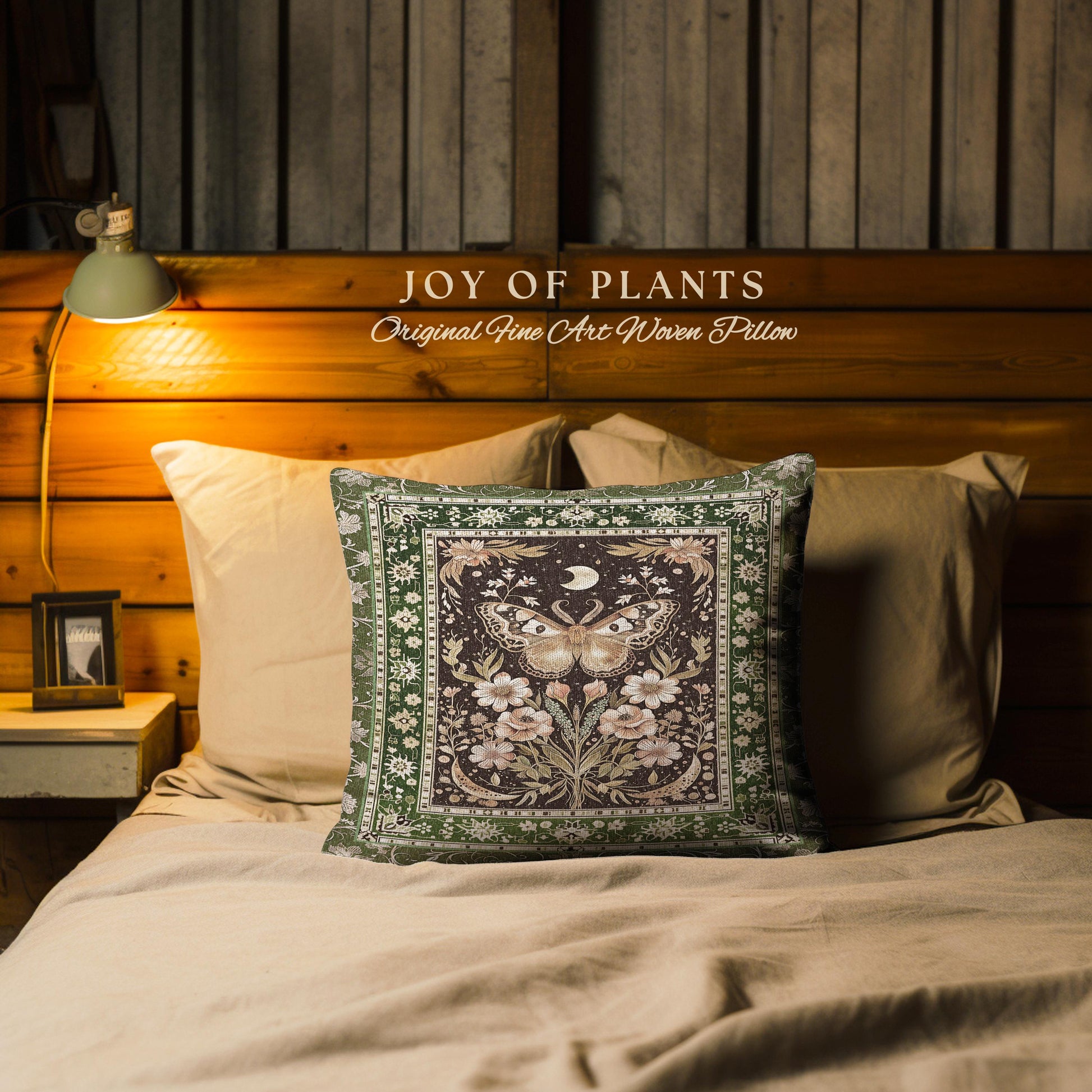 Hippie Moth Moon Decorative Butterfly Cushion Tapestry Throw Pillow
