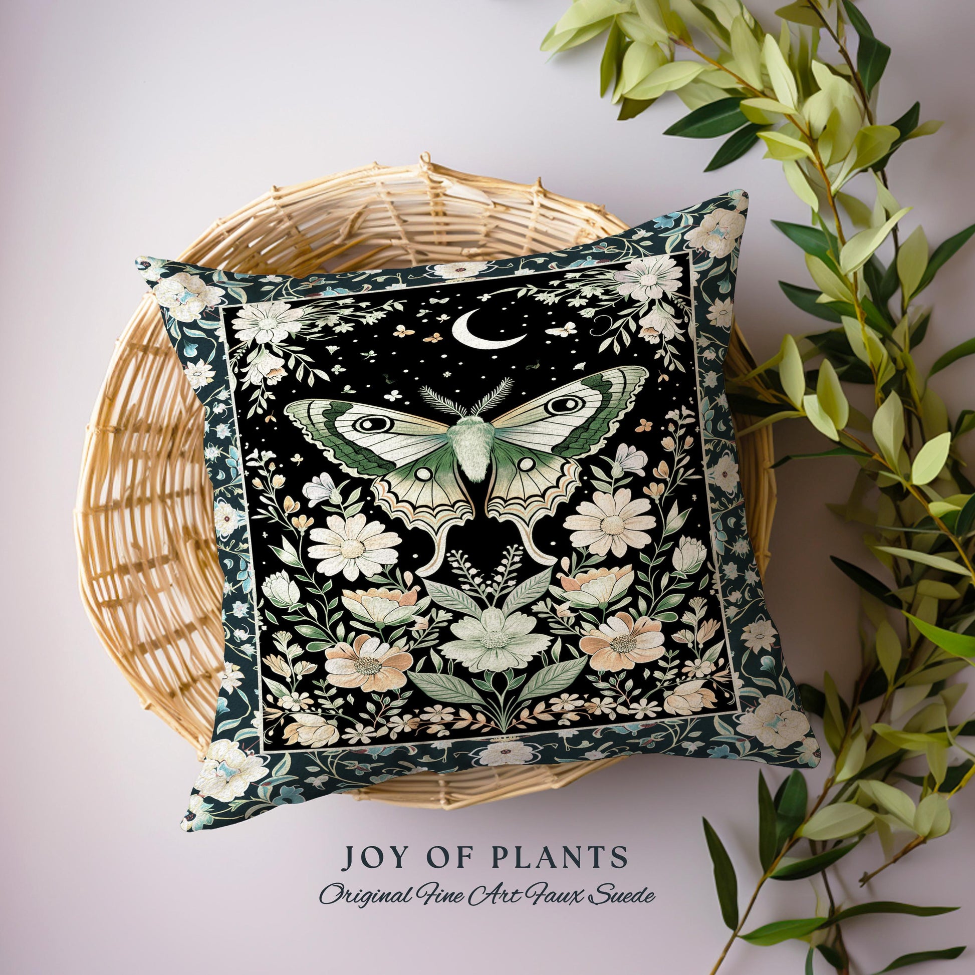 Luna Moth Folklore Aesthetic Tapestry Pillow Decorative Throw Cushion
