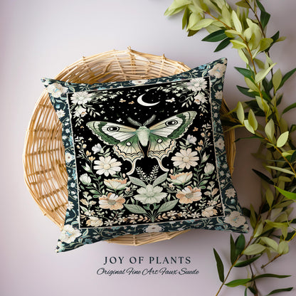 Luna Moth Folklore Aesthetic Tapestry Pillow Decorative Throw Cushion