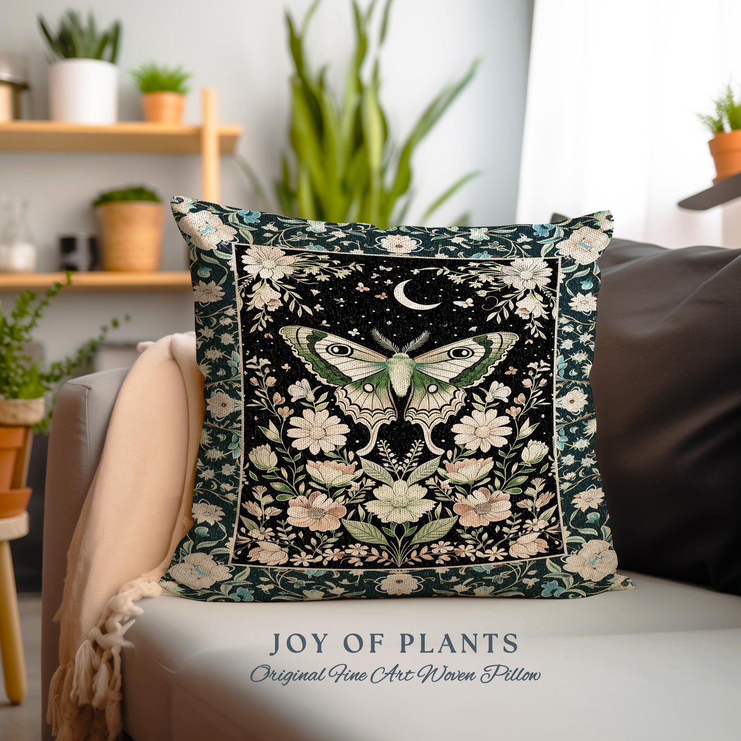 Luna Moth Folklore Aesthetic Tapestry Pillow Decorative Throw Cushion