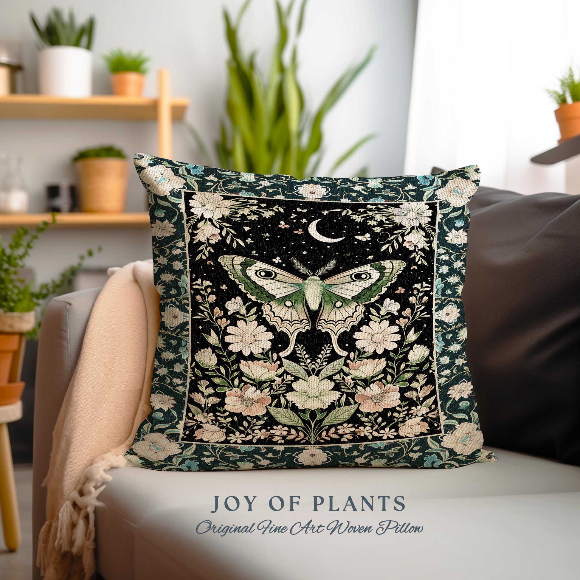 Luna Moth Folklore Aesthetic Tapestry Pillow Decorative Throw Cushion