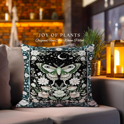 Luna Moth Folklore Aesthetic Tapestry Pillow Decorative Throw Cushion
