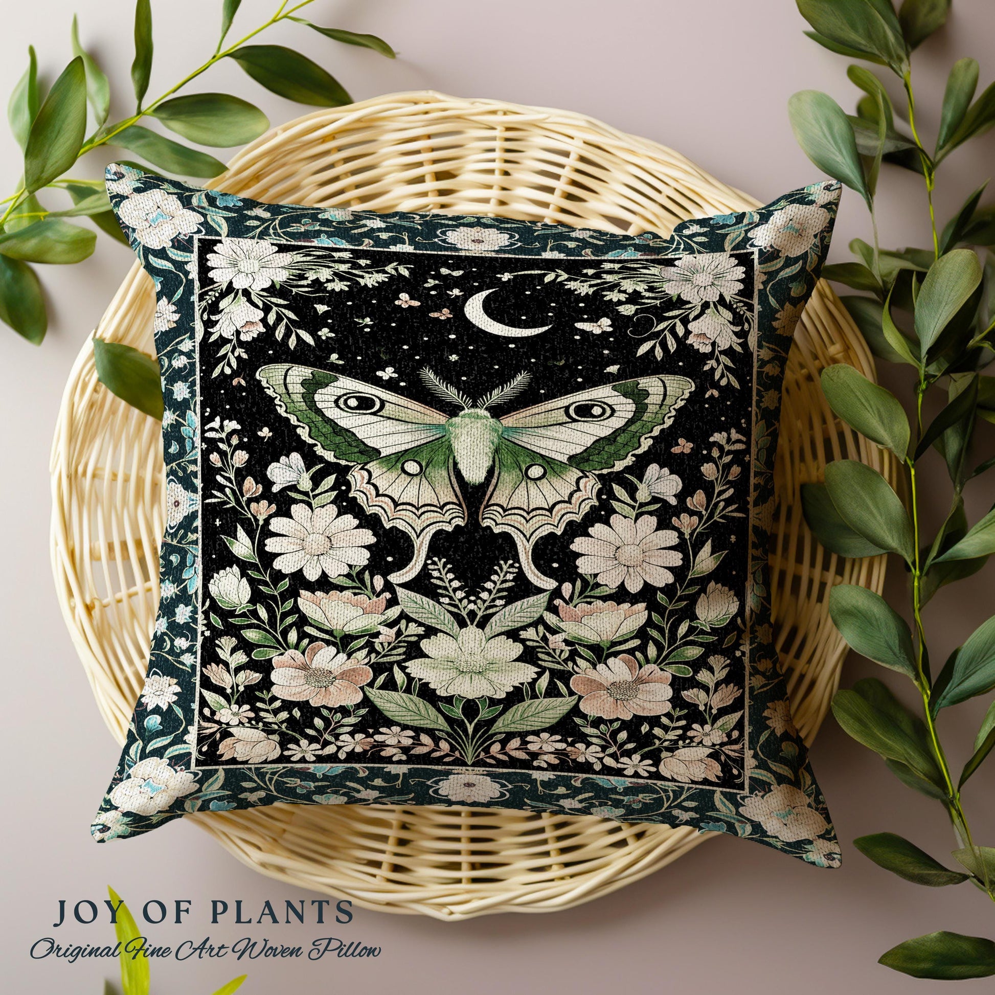 Luna Moth Folklore Aesthetic Tapestry Pillow Decorative Throw Cushion