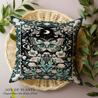 Celestial Butterfly Floral Decorative Moth Cushion Tapestry Throw Pillow