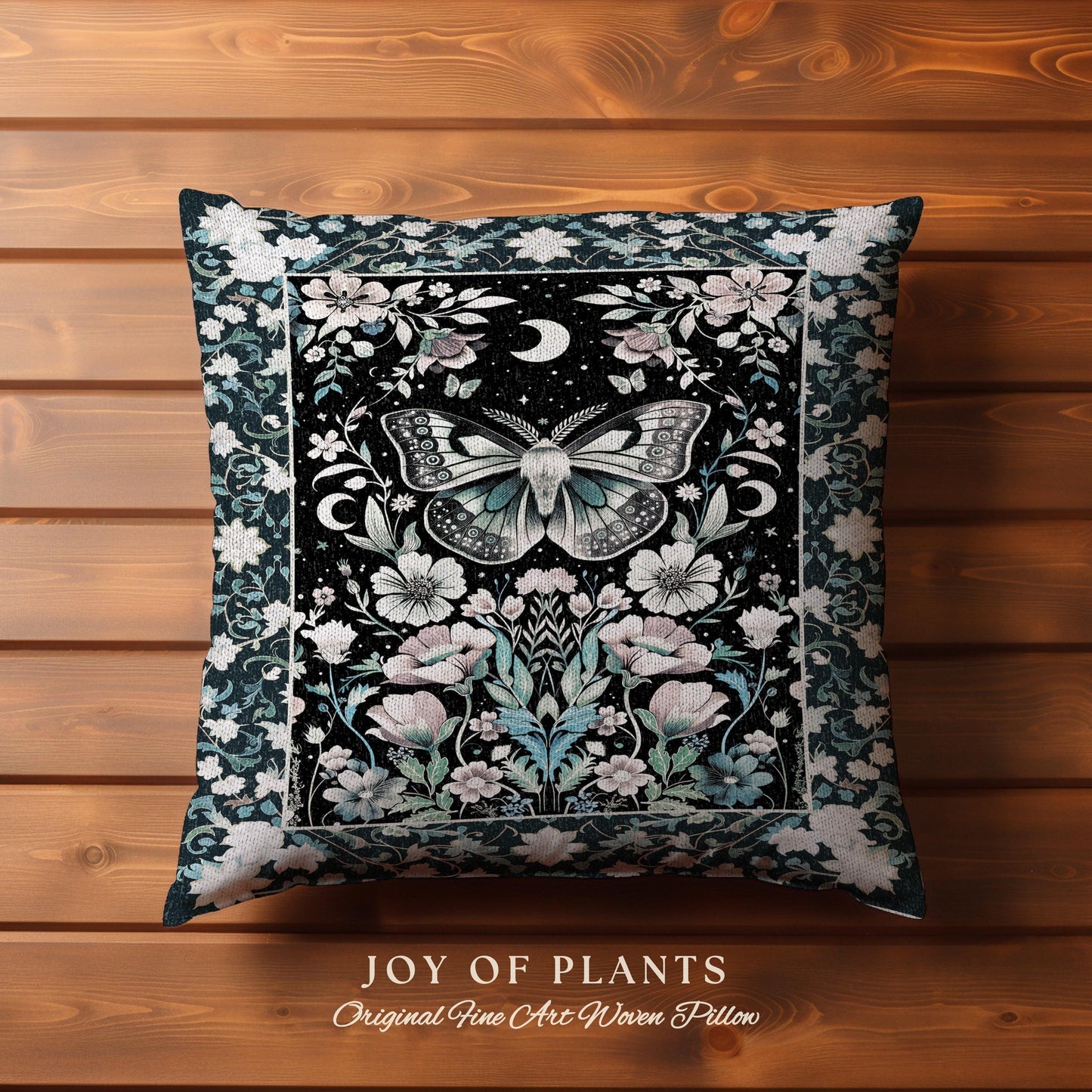 Celestial Butterfly Floral Decorative Moth Cushion Tapestry Throw Pillow