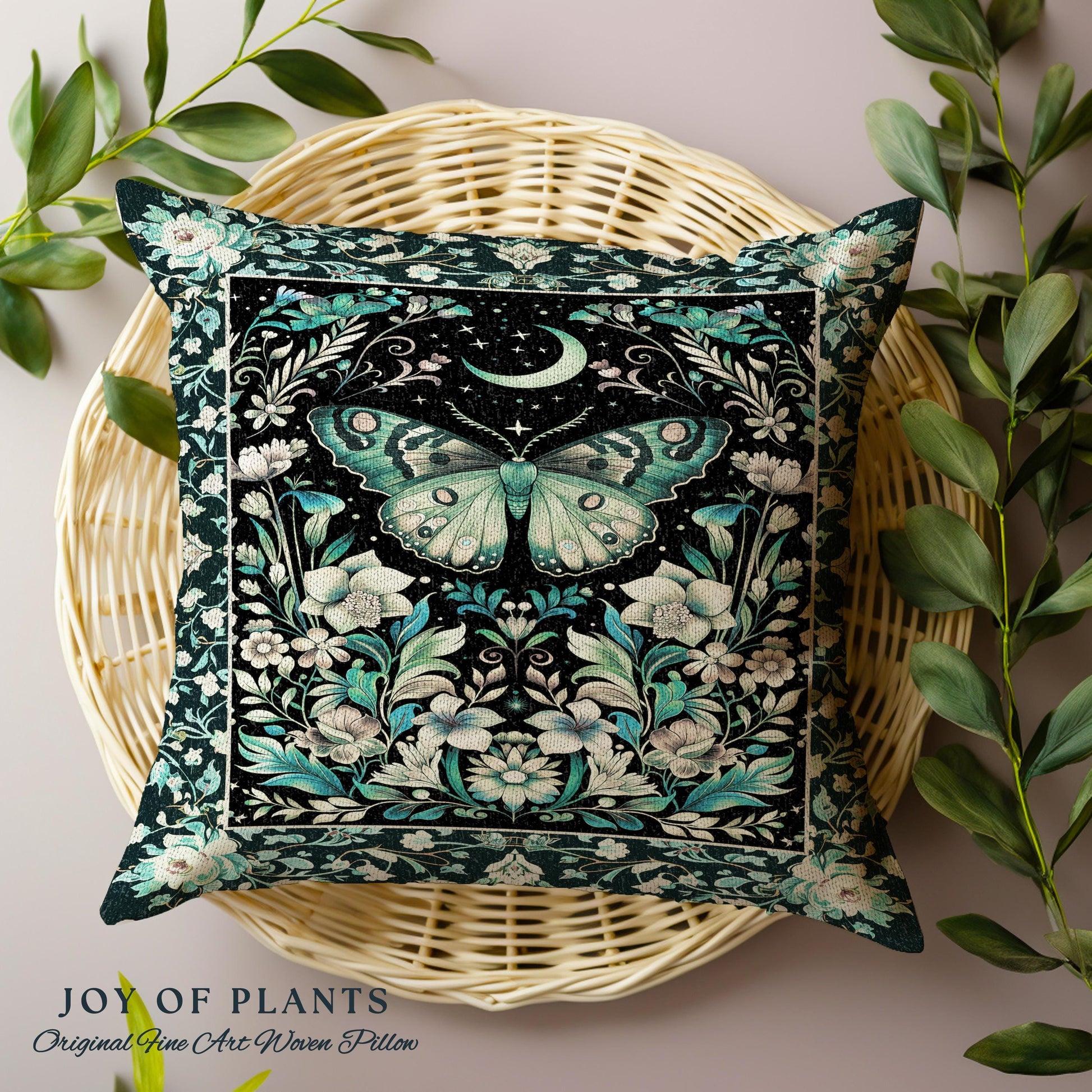 Pastel Gothic Butterfly Tapestry Moth Pillow Decorative Throw Cushion