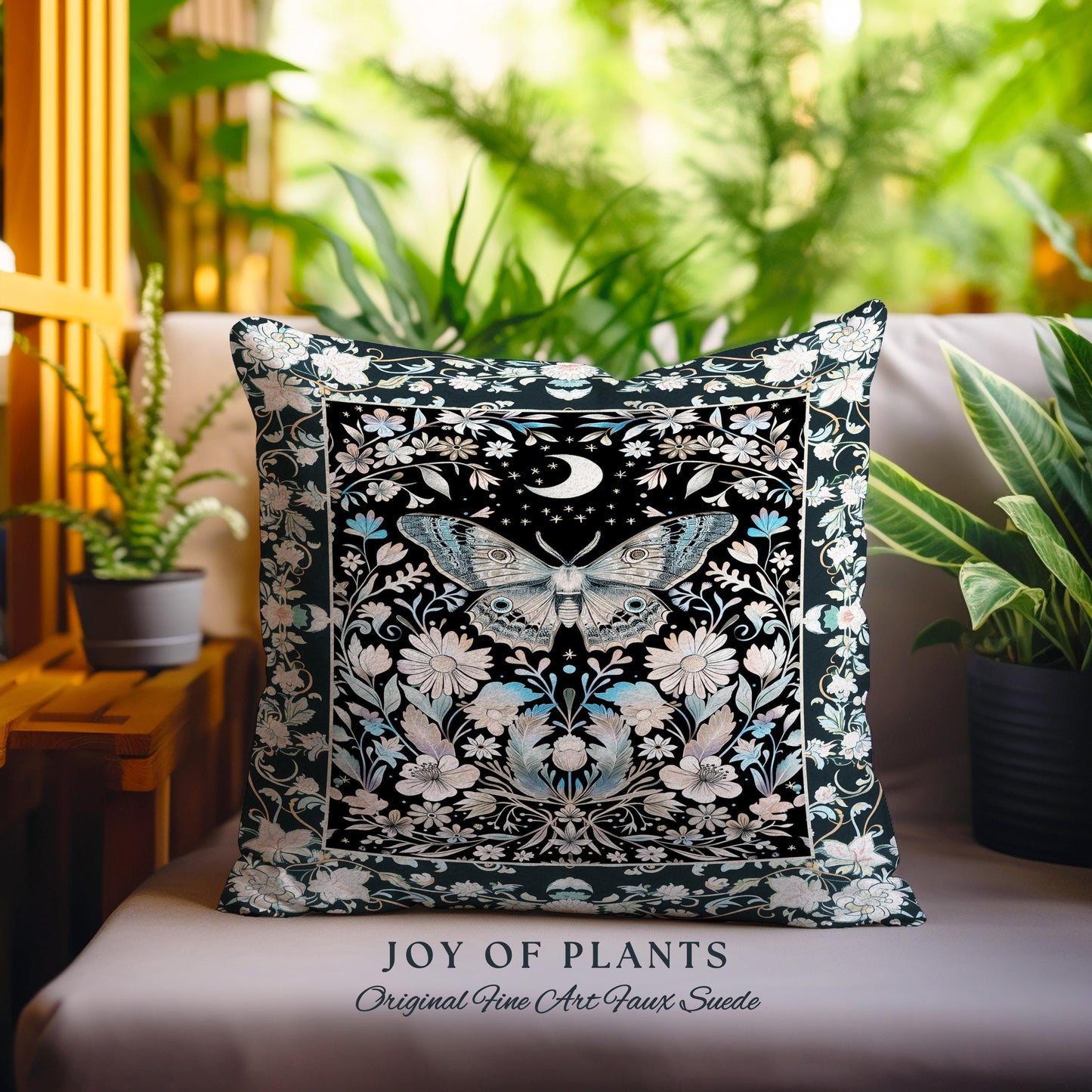Maximalist Aesthetic Dark Academia Decorative Moth Cushion Tapestry Throw Pillow