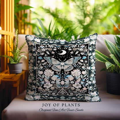 Maximalist Aesthetic Dark Academia Decorative Moth Cushion Tapestry Throw Pillow