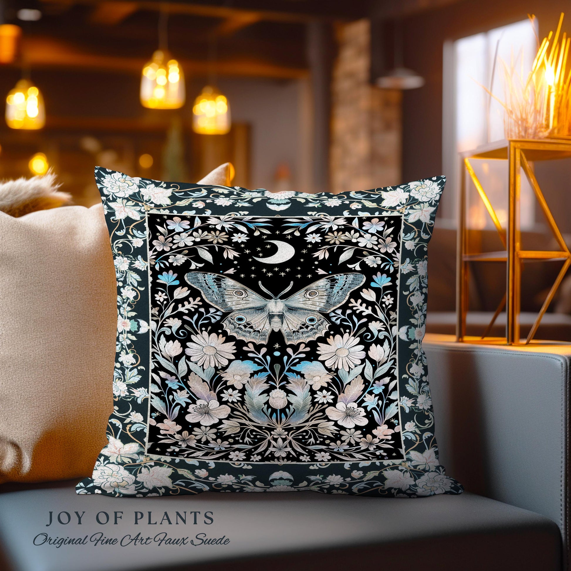 Maximalist Aesthetic Dark Academia Decorative Moth Cushion Tapestry Throw Pillow