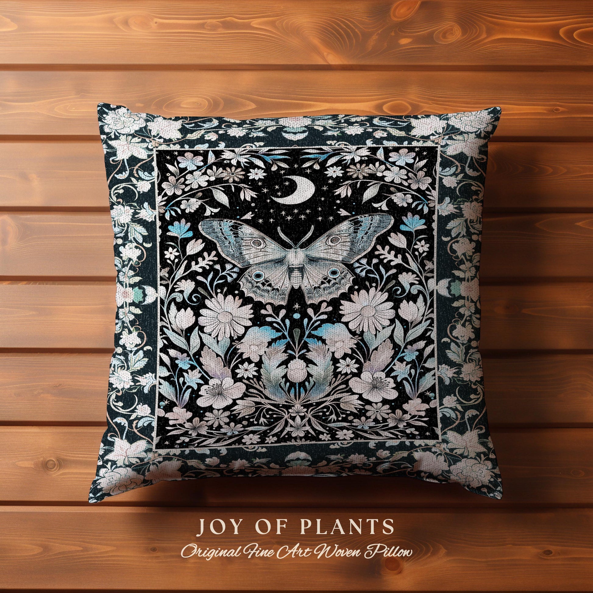 Maximalist Aesthetic Dark Academia Decorative Moth Cushion Tapestry Throw Pillow