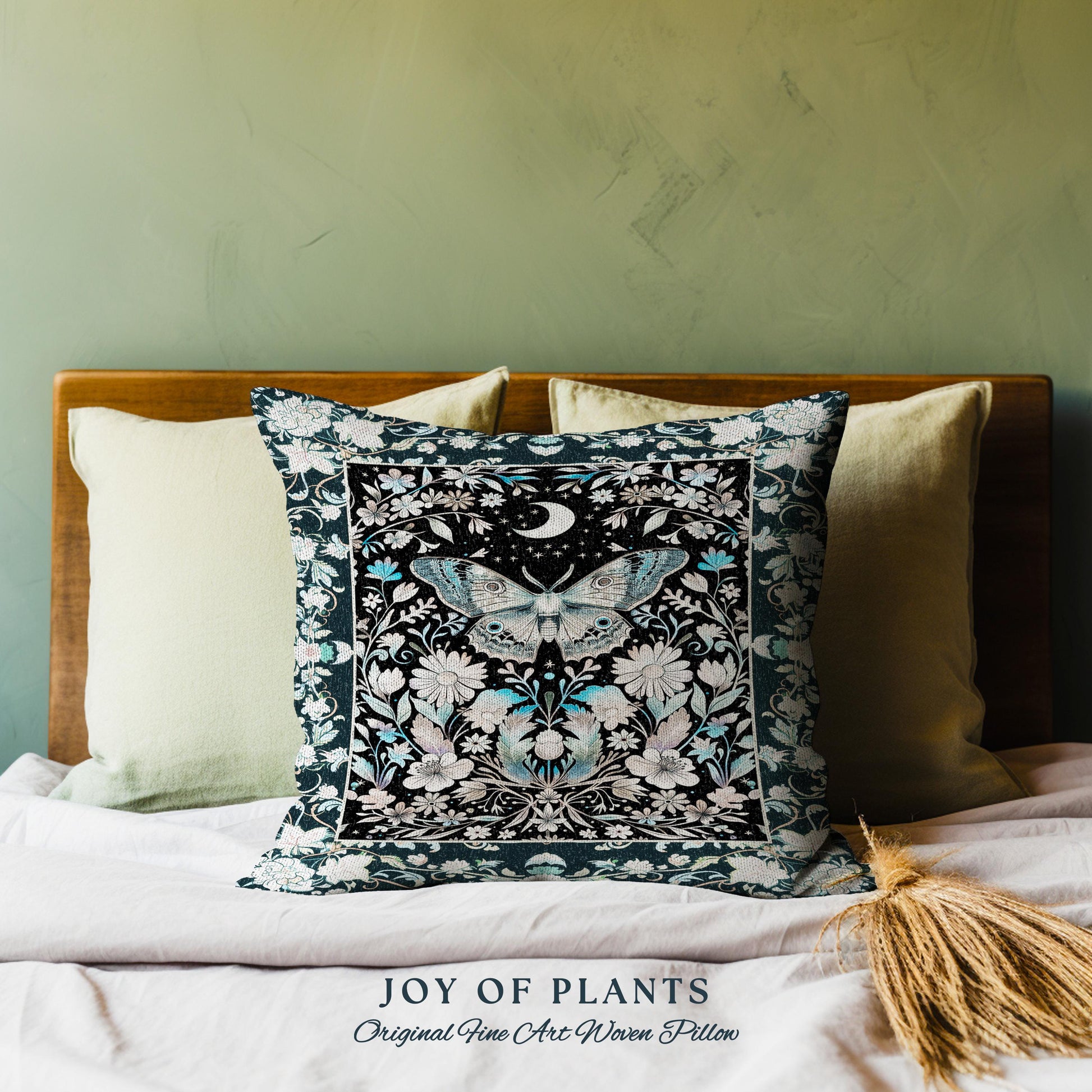 Maximalist Aesthetic Dark Academia Decorative Moth Cushion Tapestry Throw Pillow