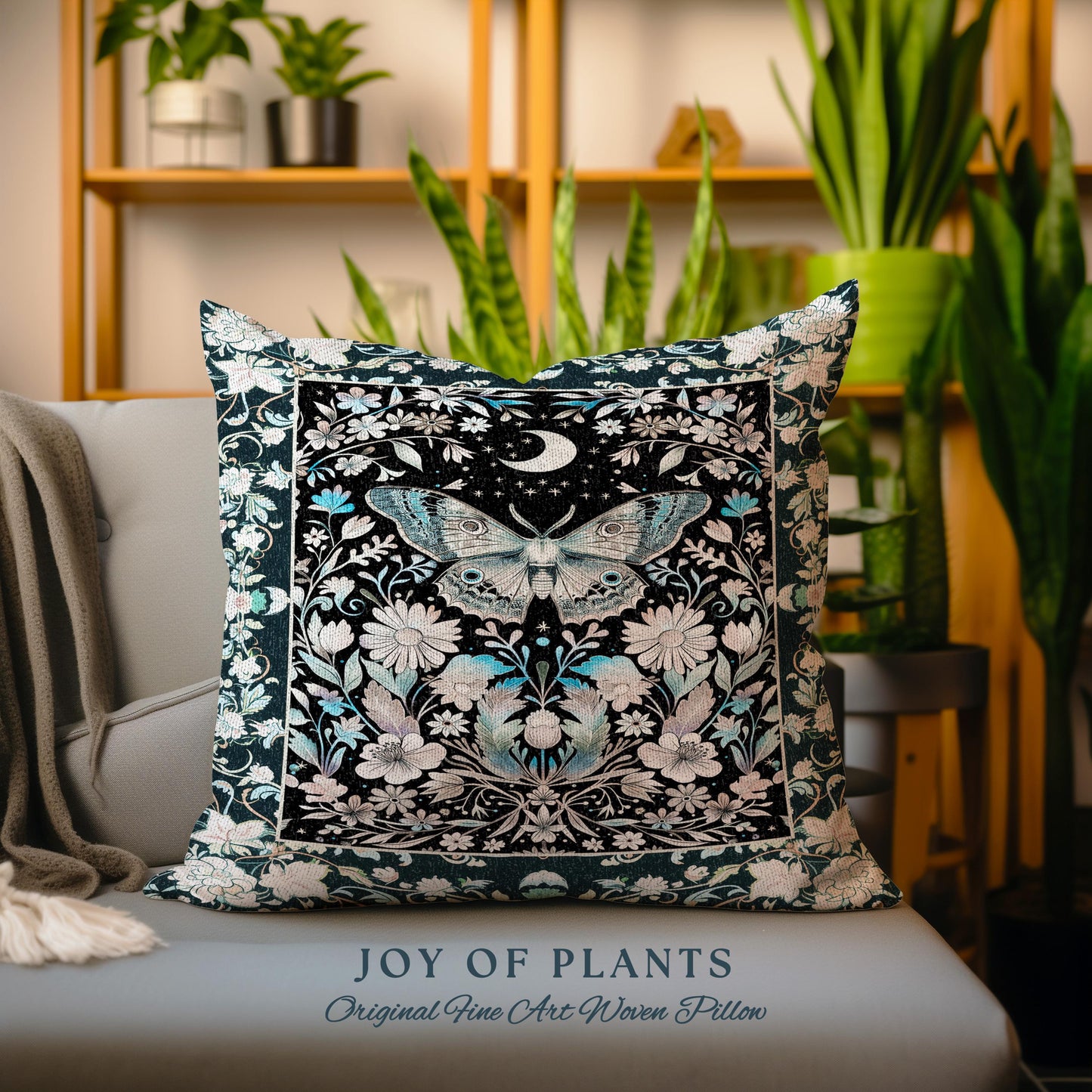 Maximalist Aesthetic Dark Academia Decorative Moth Cushion Tapestry Throw Pillow