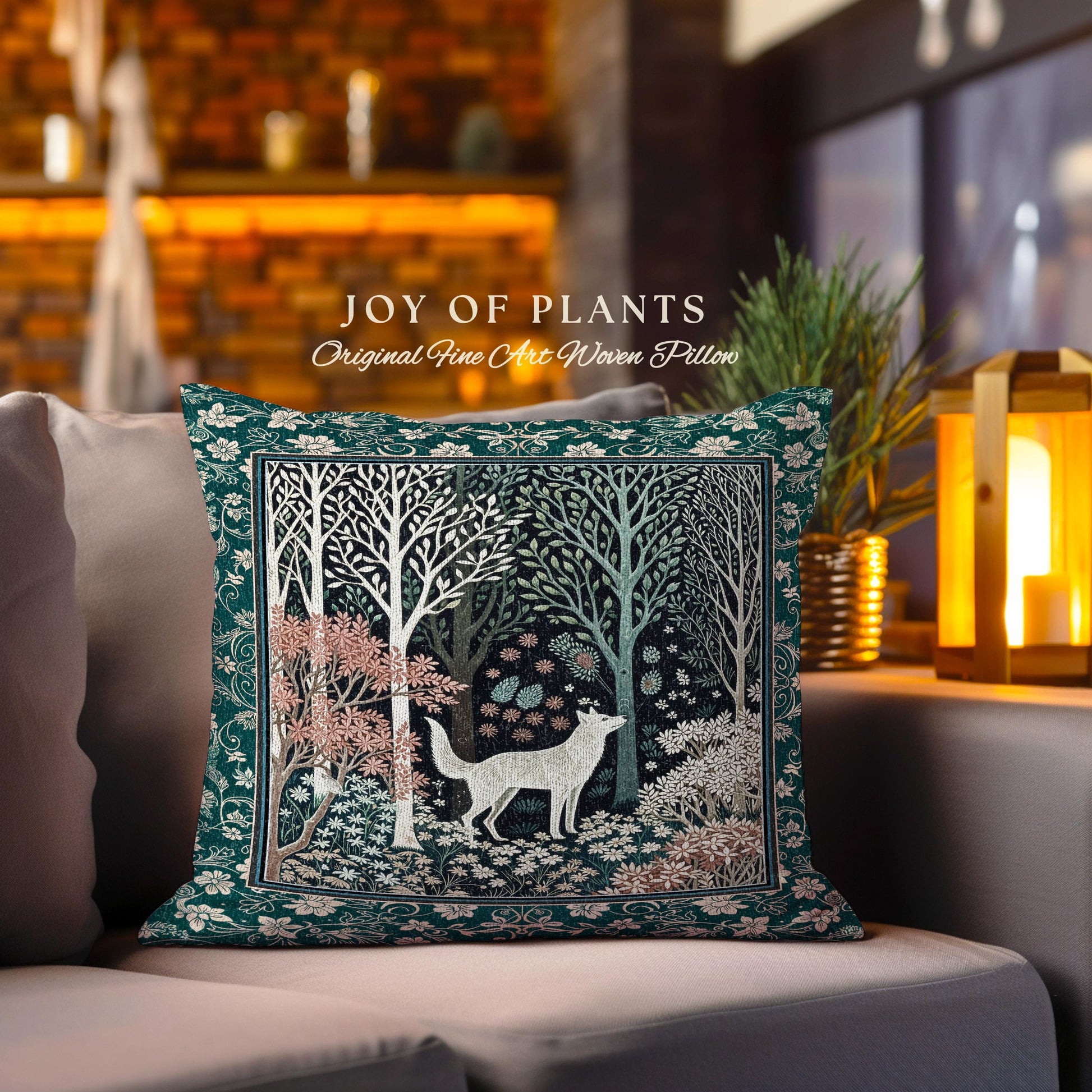 Rustic Nordic Nature Wolf Decorative Cushion Tapestry Throw Pillow