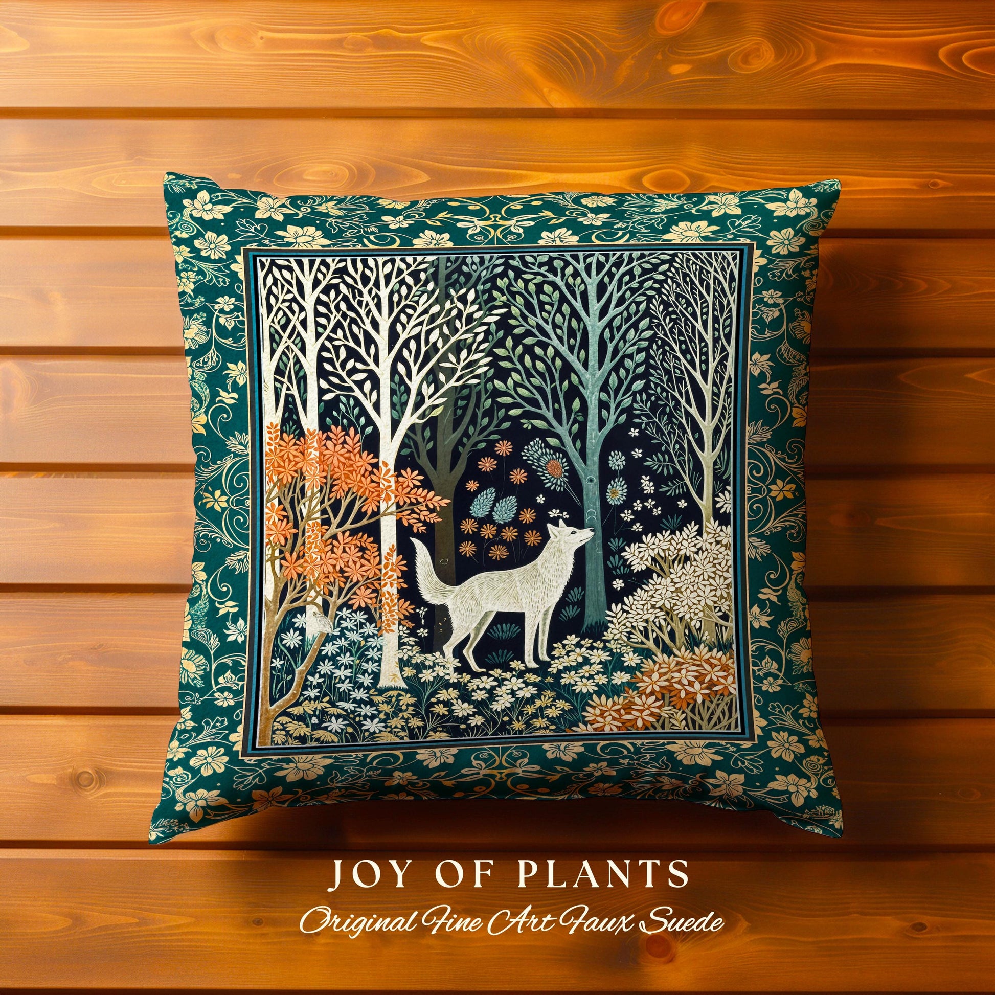 Rustic Nordic Nature Wolf Decorative Cushion Tapestry Throw Pillow