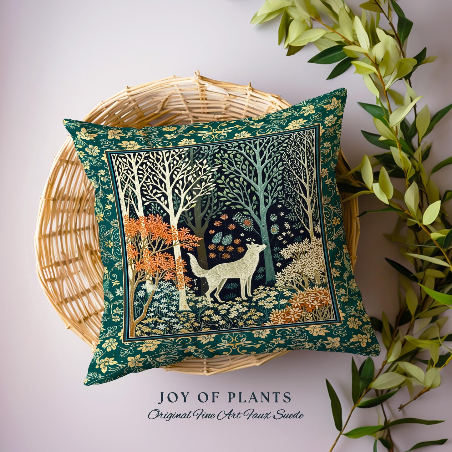 Rustic Nordic Nature Wolf Decorative Cushion Tapestry Throw Pillow