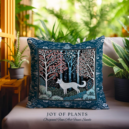 Earthy Colors Woodland Wolf Tapestry Pillow Decorative Throw Cushion
