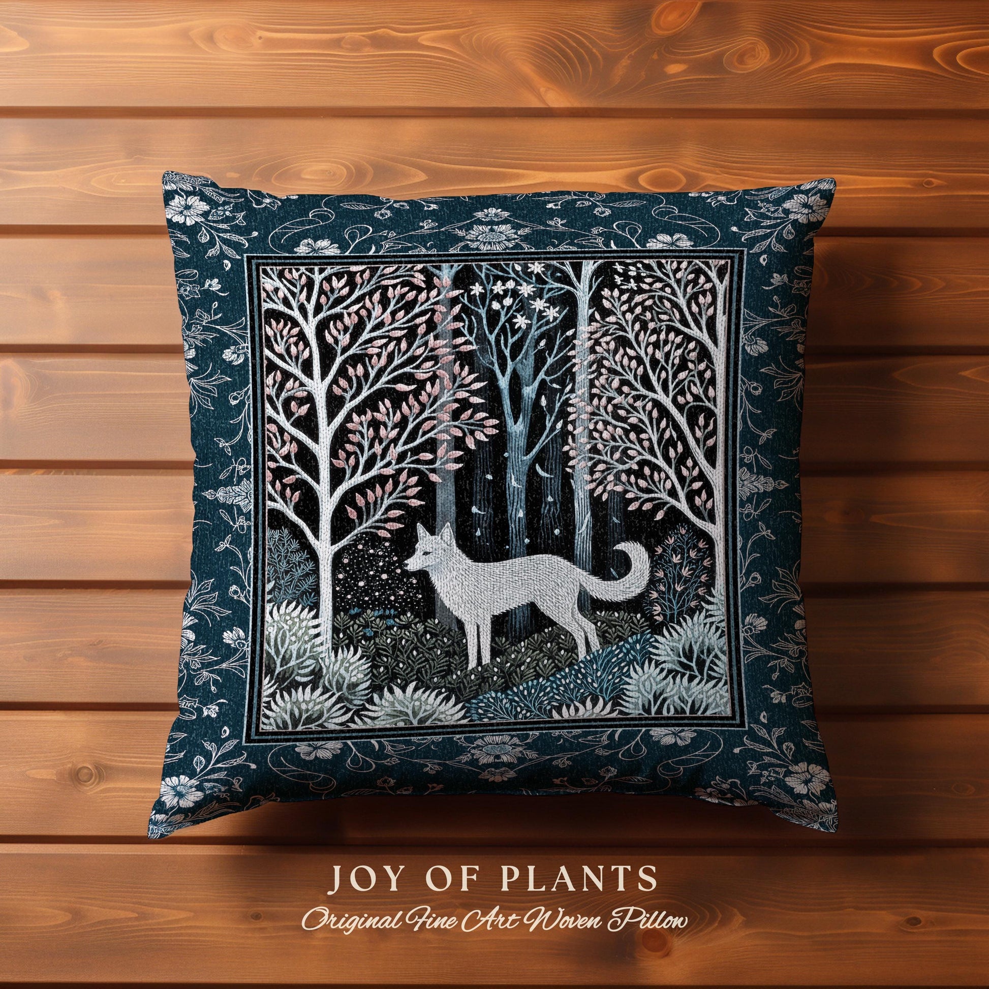 Earthy Colors Woodland Wolf Tapestry Pillow Decorative Throw Cushion