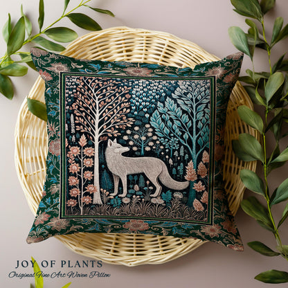 Playful Forest Boho Whimsical Decorative Wolf Cushion Tapestry Throw Pillow