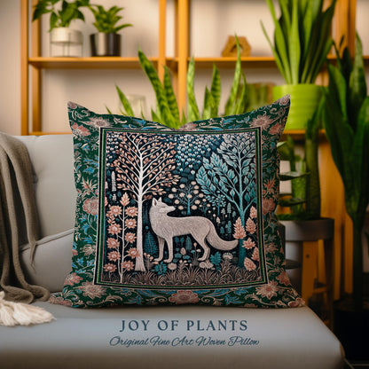 Playful Forest Boho Whimsical Decorative Wolf Cushion Tapestry Throw Pillow