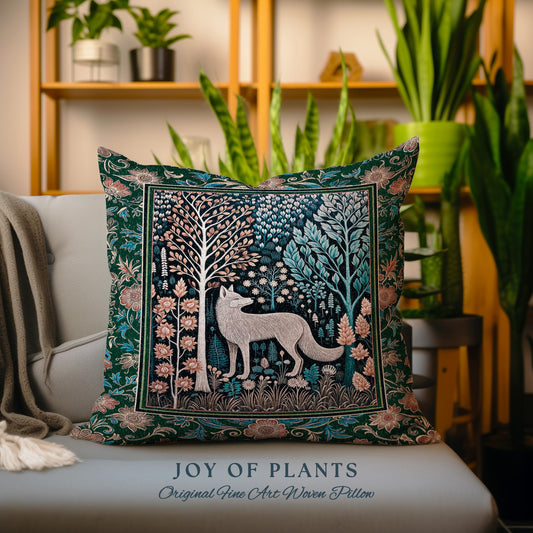 Playful Forest Boho Whimsical Decorative Wolf Cushion Tapestry Throw Pillow