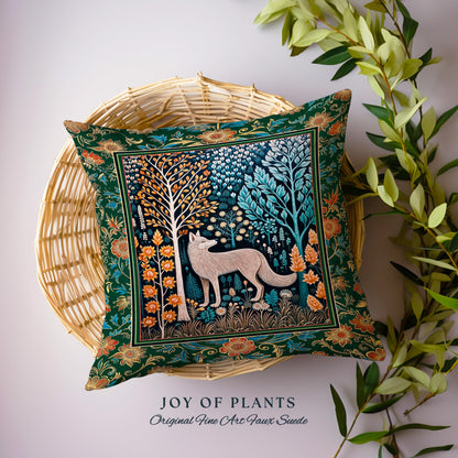 Playful Forest Boho Whimsical Decorative Wolf Cushion Tapestry Throw Pillow