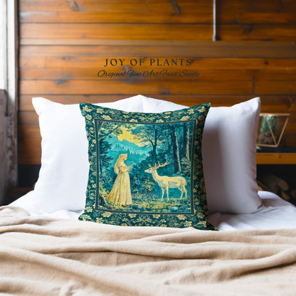 Mountain Goddess Ethereal Woven Tapestry Pillow Decorative Cushion