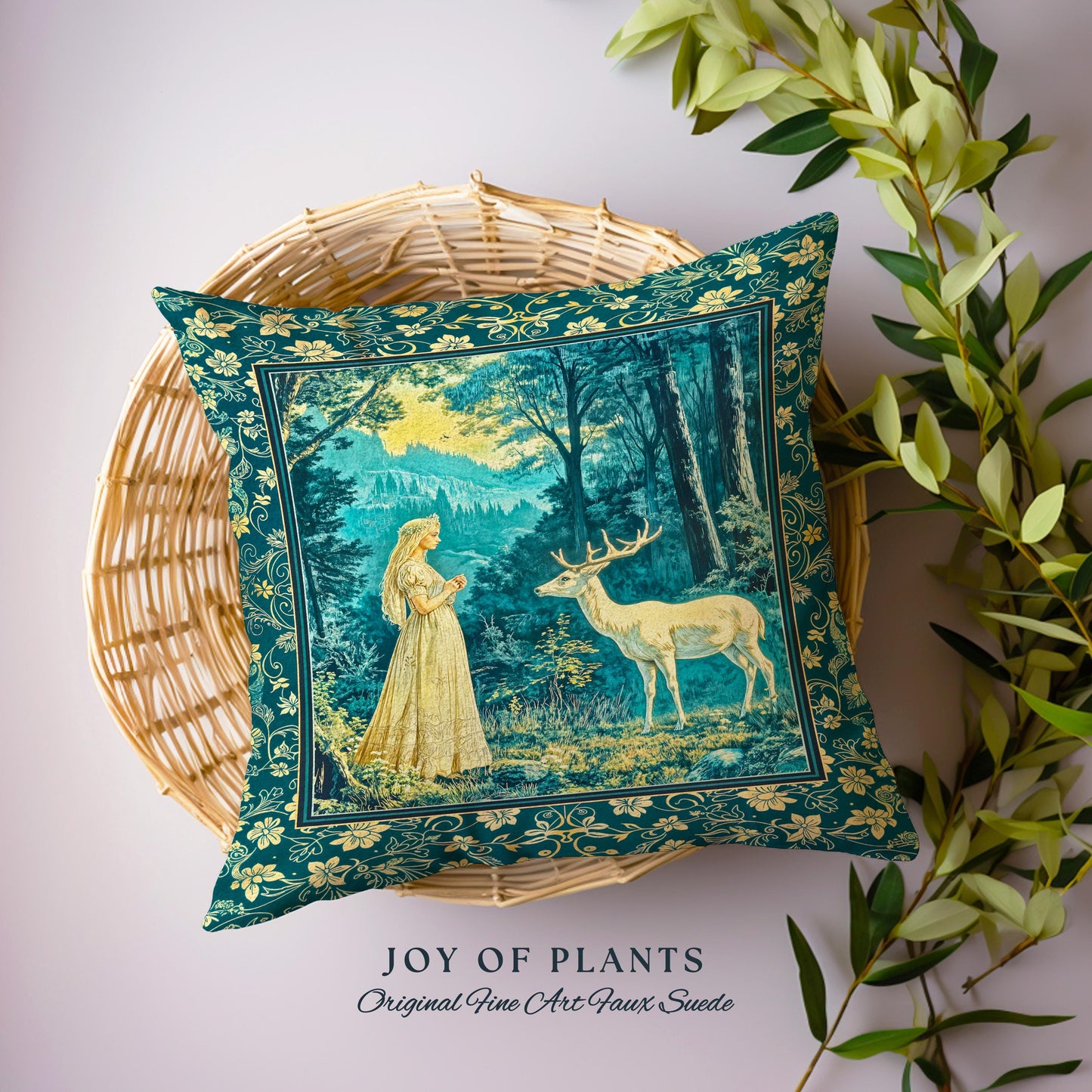 Mountain Goddess Ethereal Woven Tapestry Pillow Decorative Cushion