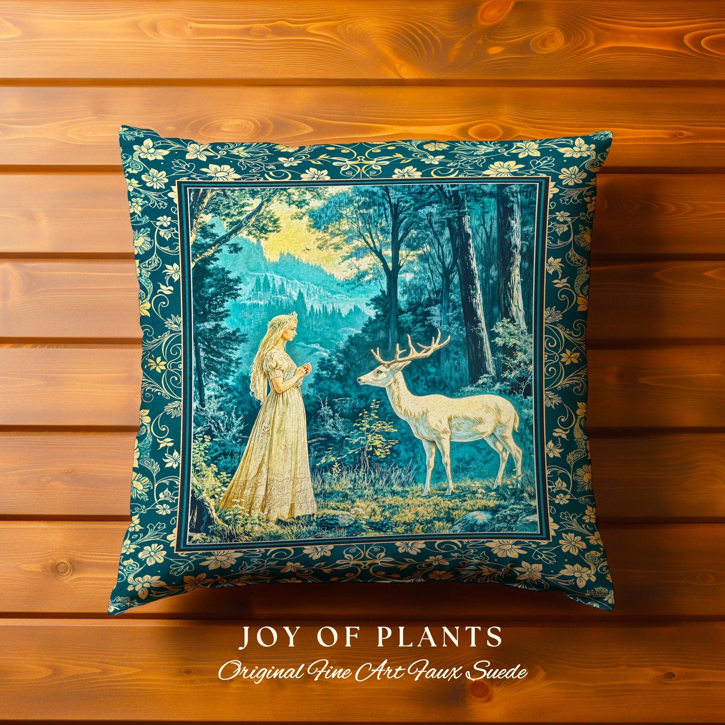 Mountain Goddess Ethereal Woven Tapestry Pillow Decorative Cushion