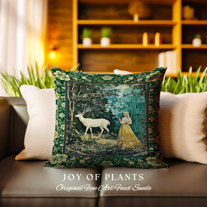 Dreamy Fairytale Forest Woven Tapestry Pillow Decorative Throw Cushion
